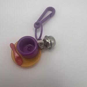 Vintage 1980s Charm Coffee tea Cup Saucer Spoon for Bell Charms Necklace